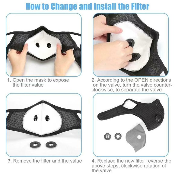 Unisex Adult Face Mask with filter Orange - Picture 2 of 4